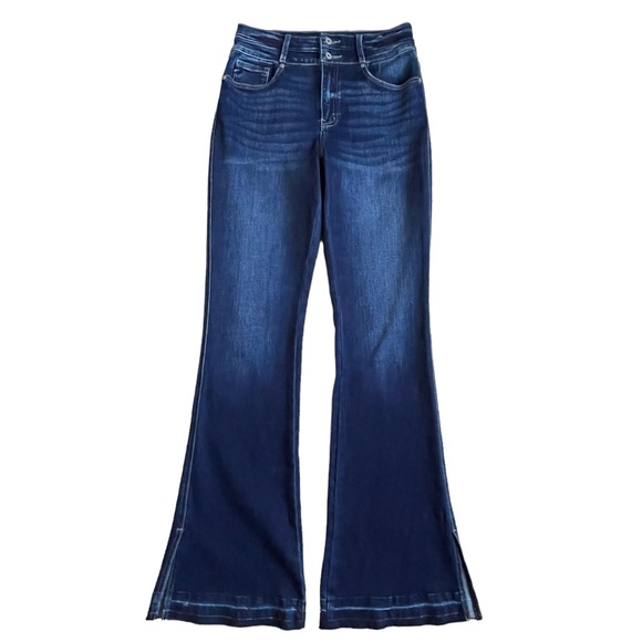 KanCan Denim - KanCan Women’s Raye Flare Denim Jeans Side Slits Size 9/28 Blue High Waist